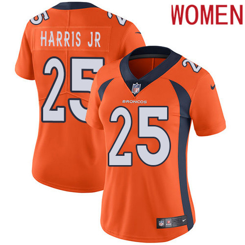 2019 Women Denver Broncos 25 Harris Jr orange Nike Vapor Untouchable Limited NFL Jersey